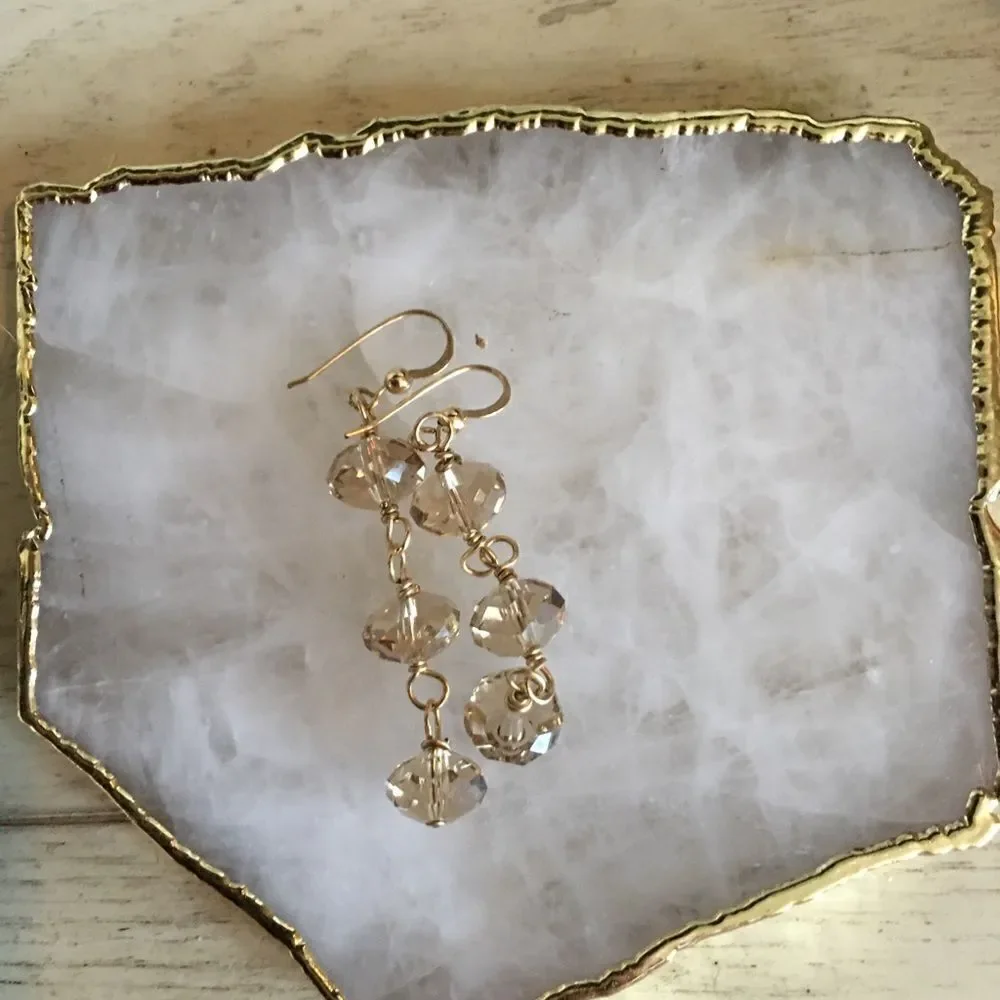 THREE DROP Opaque Faceted Earrings!